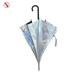 YS-1163 personnalisable semi-automatique changeant de couleur tissu <span class=keywords><strong>holographique</strong></span> côtes en fibre de verre <span class=keywords><strong>parapluie</strong></span> irisé nouveau <span class=keywords><strong>parapluie</strong></span> de mode - Product Image 2