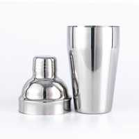Shaker à cocktails français de luxe en acier inoxydable avec finition miroir, capacité 350 ml, logo personnalisé, vente chaude en usine, pour bar à domicile et hôtel