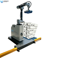 Kotak karton otomatis kasus Robot otomatis Stacker susun karton Palletizer Robot mesin palletisasi