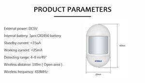 Kerui Sensor gerak <span class=keywords><strong>PIR</strong></span> <span class=keywords><strong>Mini</strong></span>, detektor gerakan nirkabel 433mhz untuk pemasangan mudah - Product Image 4