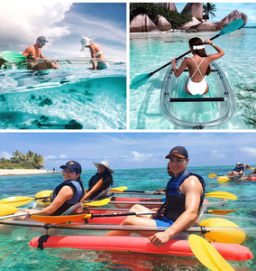 เรือคายัคใสแบบโปร่งแสงสำหรับ 2 คน ลดราคาจากโรงงาน เรือพายพลาสติกใส เรือแคนูใส - Product Image 2