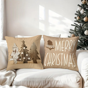 หมอนอิงสไตล์เรียบง่ายลายคริสต์มาส พร้อมลายต้นคริสต์มาส รถเลื่อน และเกล็ดหิมะ เพื่อการตกแต่งวันหยุดแสนอบอุ่น - Product Image 3