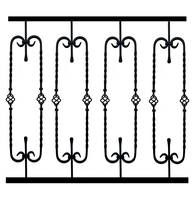 Balustrades en fer forgé de grande taille, neuves et robustes, en forme de fleur, poteaux de balustrade, main courante d'escalier, fuseaux d'escalier en métal pour la villa