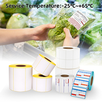 Étiquettes thermiques synthétiques personnalisées en PP pour aliments, format 2x1, 2x2, 2x4 pouces, qualité congélation, pour emballage alimentaire
