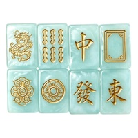Tuiles décoratives en nacre bleue, taille personnalisée, ensemble de Mahjong nacré, tuiles de Mahjong américaines en acrylique nacré