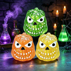 Divertido Juguete Antiestrés con Cabeza de Calabaza, Polvo de Maltosa Brillante, Decoración de Halloween, Regalo - Product Image 2