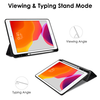 Étui de protection magnétique intelligent ultra-fin en TPU souple pour iPad 7/8/9ème génération 10,2 pouces avec emplacement pour stylet
