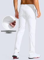 Pantalon de golf pour homme - 30"/32"/34" Coupe ajustée extensible léger 100% polyester avec braguette zippée et poches, décontracté et professionnel