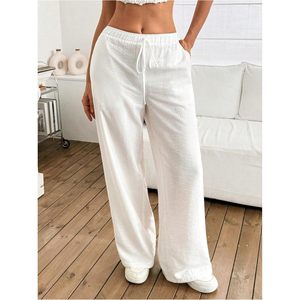 FOXA Girl's Linen Wide Leg <b>Pants</b> Breathable <b>Summer</b> Casual Trousers Vacation Outfits - Product Image 4