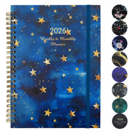 Carnet de notes A5 personnalisé 2026 avec spirale, agenda et journal en anglais avec élastique