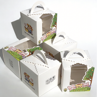Boîtes à dessert individuelles blanches et roses pour gâteaux, snacks, chocolats, biscuits, bonbons, avec impression en relief pour la présentation alimentaire