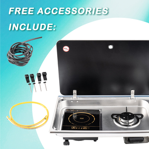 JDA Vente en gros Brûleur à gaz encastré en acier inoxydable 304 et table de cuisson à induction pour camping-car, caravane, camping-car, bateau - Product Image 6