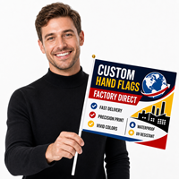 Hediye Bayrağı Taşınabilir El Bayrağı Toptan Polyester 9x14 İnç