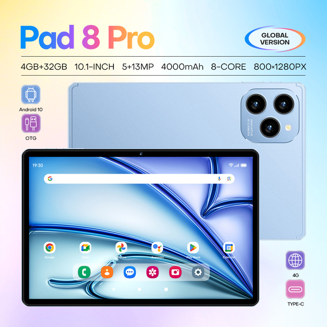 Exquisitely Crafted Pad8 Pro Tablet, Integrated Magnesium Alloy Body, 10.1 Inch Incell Screen with Rich Color Display