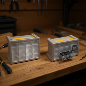 Caja de Herramientas Ttake Basic Cab con 42 Cajones, Color Gris Cielo Transparente, 40.5x15x32.5 cm - Product Image 3