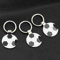 Porte-clés décapsuleur en alliage de zinc, forme de ballon de football, logo d'entreprise gravé, moderne et simple, pendentif décapsuleur