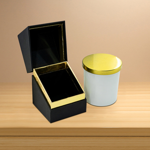 Boîtes de bougies en verre aromatiques de luxe personnalisées, <span class=keywords><strong>12</strong></span> <span class=keywords><strong>oz</strong></span>, emballage en papier à clapet magnétique, boîte en carton noir - Product Image 2