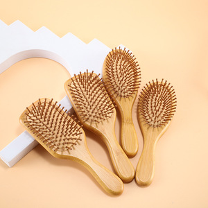 Bamboo Paddle Airbag Styling Scalp Massage Brush Comb Comfortable Fashionable Wooden Hair Brush for Home Salon Use Laser Type