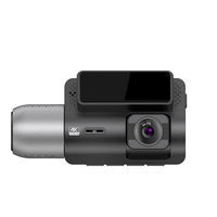 Kamera dasbor Sensor 4k 3 saluran, dengan Sensor 2.0 "layar panorama keamanan MicroSD Wifi GPS untuk mobil