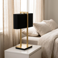 Lampe de table moderne d'intérieur en tissu et métal, lampe de lecture pour chambre à coucher, salon, hôtel, bureau, café, maison, villa