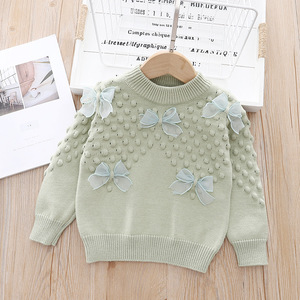 Pulls pour filles, pull princesse à manches longues avec nœud, manteau Cardigan, 3 couleurs - Product Image 2