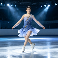 Costume de patinage artistique bleu dégradé à une épaule, drapé, dos profond, jupe ornée de strass pour adultes et enfants, pour concours et spectacles de danse sur glace