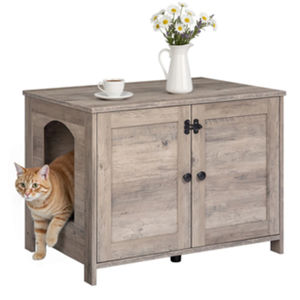 Meuble pour litière de chat dissimulée avec loquet sécurisé, armoire en bois pour chats d'intérieur - Product Image 5