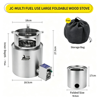 Accessoires de cuisine pour le camping en plein air, équipement de randonnée, réchaud pliable en acier inoxydable, brûleur au propane, rangement facile, mini brasero