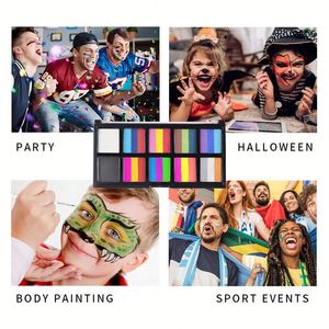 High Quality Rainbow Natural Plant CE Certified Skin Harmless Face Paint Kit for Party Use Face Body Painting Palette for Kids - Product Image 2