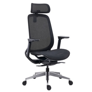 Chaise de bureau pivotante de direction entièrement en maille avec dossier inclinable, appui-tête 4D et siège à suspension coulissante - Product Image 1