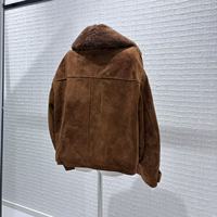 Nouvelle Arrivée Manteau en Cuir pour Femme en Daim et Peau de Mouton Style Motard Classique avec Fermeture Éclair Vêtement d'Extérieur Printanier pour Tenue Décontractée Urbaine
