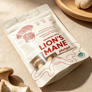 Custom Logo Food Grade Aluminum Foil Moisture Proof Stand Up Zipper Mushroom Powder Packaging Bag With Hang Hole and <b>Window</b> - Product Image 3