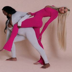 Maßgeschneiderte Bodysuits Langarm Reißverschluss Einteiler Fitness Yoga Damen-Jumpsuits Workout Activewear Damen Bodycon-Anzüge Ausgestellte Overalls - Product Image 2