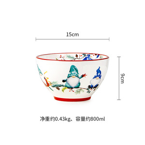 Juego de 4 Platos Navideños con Diseño de Gnomos de Dibujos Animados, Platos Grandes de Cerámica de 11 Pulgadas para Pasta y Filetes, Elegantes Platos para Servir, Aptos para Microondas y Lavavajillas - Product Image 4
