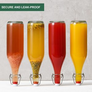 Botellas de vidrio con tapa abatible y tapones herméticos para fermentación, kombucha, hidromiel, vinagre, cerveza, kefir - Product Image 6