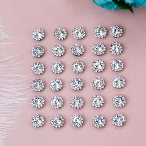 Placa redonda de diamantes de imitación con flores, doble capa de diamantes de imitación para accesorios de cabello DIY, suministros de abalorios, 12 facetas, origen Yiwu - Product Image 2