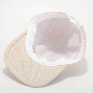 2025 New Arrival 5 Panels Fashion Men Vintage Corduroy Baseball Cap Flat Bill Hip Hop Sports <b>Hat</b> - Product Image 5