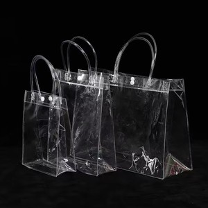 ASP produsen Cina grosir tahan air bahan plastik lembut <span class=keywords><strong>PVC</strong></span> transparan hadiah tas belanja untuk bisnis - Product Image 1