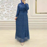 Nouvelle Robe Longue en Mousseline Imprimée Florale 2026 - Abaya Musulmane Modeste avec Manches Papillon - Robe d'Été Musulmane