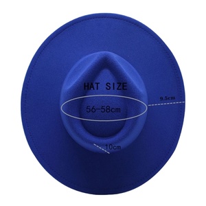 Wide Brim Striped <strong>Woollen</strong> Fedora <strong>Hat</strong> with Heart Top Big Fedora for <strong>Men</strong> and Women for Parties - Product Image 1