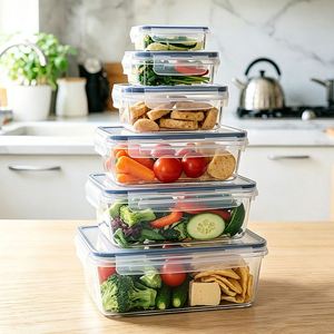 6 contenants de préparation de repas sans BPA avec couvercle, plusieurs tailles, récipients de stockage alimentaire, compatibles micro-ondes - Product Image 1