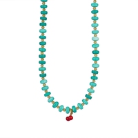 Collier multirangs coloré en perles pour femme, avec breloque cerise, design animalier tendance, plaqué or, fait main, cadeau, tiers