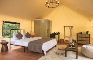 Nouvelle conception de tente de safari de luxe pour 2 personnes, quatre saisons, avec toile pour le <span class=keywords><strong>camping</strong></span> en famille, le glamping, les sites de villégiature, les hôtels et les Airbnb - Product Image 6