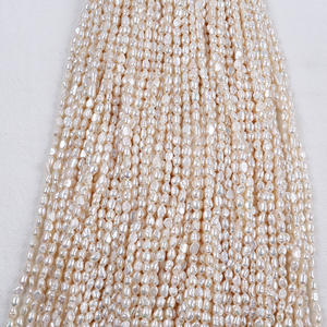 Chaîne de perles semi-finies en nacre d'eau douce régénérée de rivière blanche de 4-5 mm pour aquaculture, pour création de bijoux DIY, avec perles colorées dispersées - Product Image 2