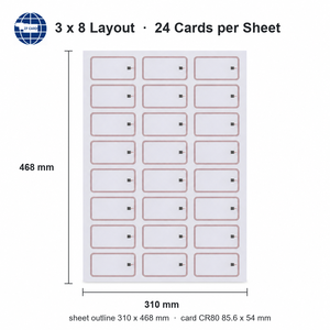 Prix usine HF 13,56 MHz MIFARE(R) Classic 1K EV1 RFID Prélaminaire A4 2x5 en PVC pour la fabrication de cartes intelligentes - Product Image 4