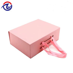 Caja de papel de cartón plegable al por mayor caja de regalo de <span class=keywords><strong>ropa</strong></span> magnética rígida impresa en colores respetuosa con el medio ambiente personalizada con cinta - Product Image 2