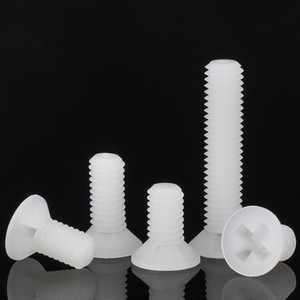 Vis à tête fraisée en plastique de haute qualité à prix d'usine M2 M3 M4 M5 M6, vis plates en nylon blanc - Product Image 1