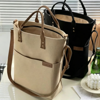 Sac fourre-tout en toile épaisse avec fermeture éclair, sac à bandoulière décontracté, grande capacité pour les trajets quotidiens, le shopping, les voyages, vente en gros, logo personnalisé