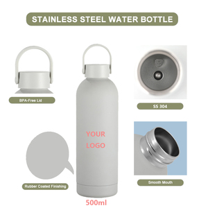 Chất lượng cao uống chai chân không cách điện kim loại màu đen <span class=keywords><strong>Flask</strong></span> chai 500ml waterbottle nước bằng thép không gỉ chai biểu tượng tùy chỉnh - Product Image 3
