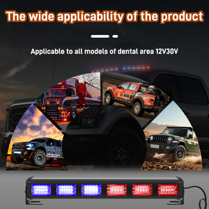 Bandes lumineuses de signalisation d'urgence, clignotants de sécurité, lumières pare-soleil pour pare-brise avant et arrière - Product Image 5